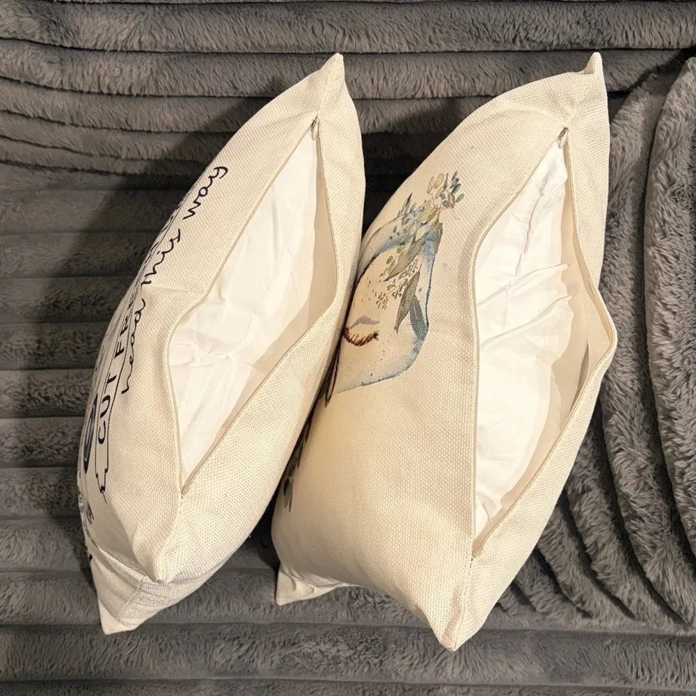 Farmers Market / Leaf Market / Cut Fresh Daily / Head This Way throw pillows